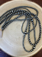 Four Strand Burnished Faux Sterling Pearl Necklace – Western Layered Set - Cowhide and Conchos
