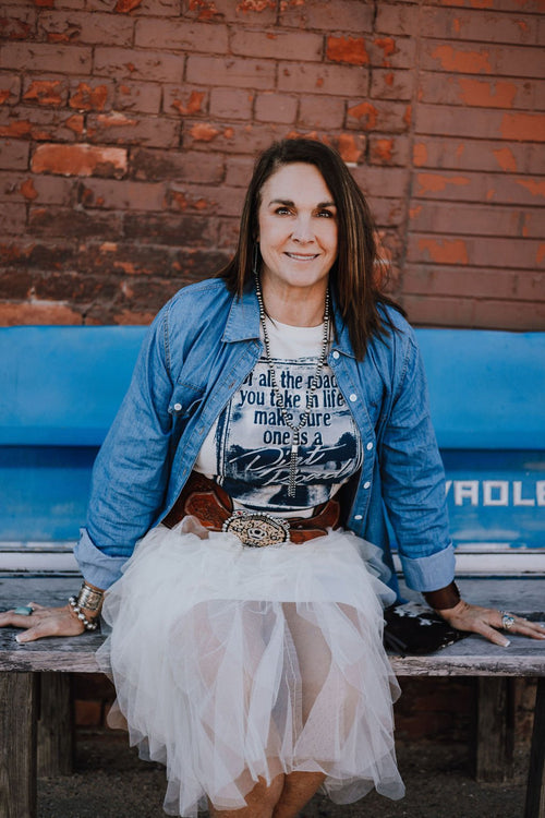 French Vanilla Tulle Skirt - Clearance Sale - Cowhide and Conchos
