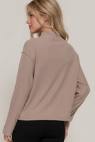 Frontier Brushed Rib Top - Mushroom or White - Cowhide and Conchos