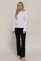 Frontier Brushed Rib Top - Mushroom or White - Cowhide and Conchos