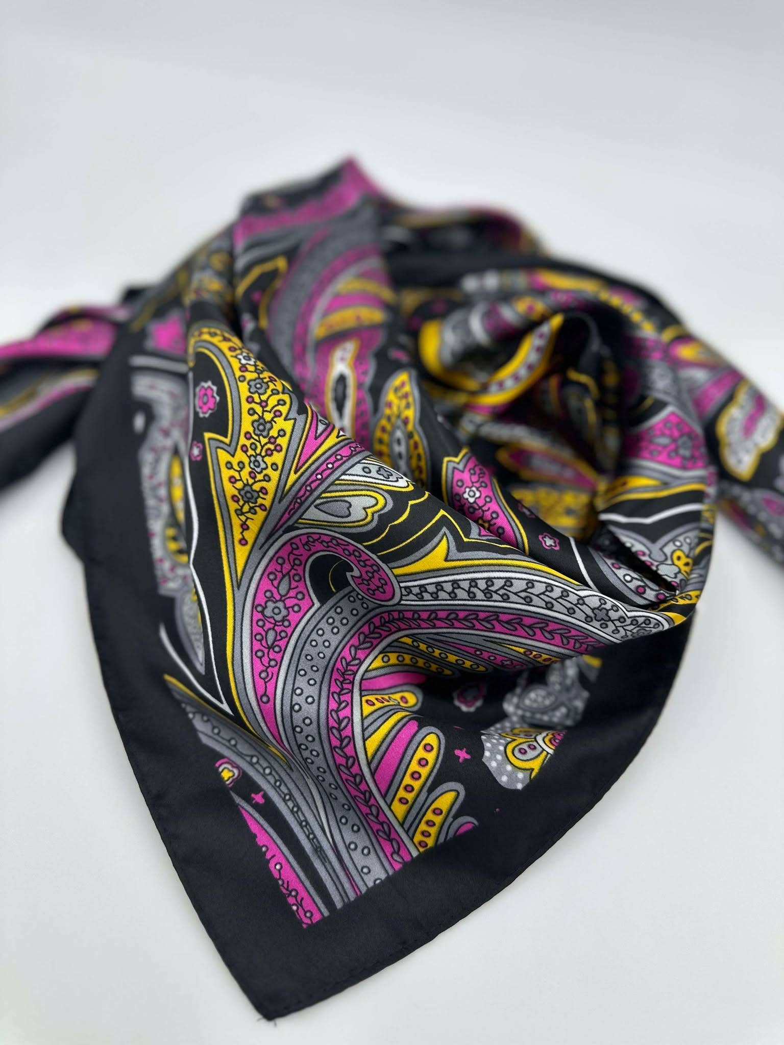 Fuchsia & Gold Bold Wild Rag - Cowhide and Conchos