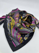 Fuchsia & Gold Bold Wild Rag - Cowhide and Conchos