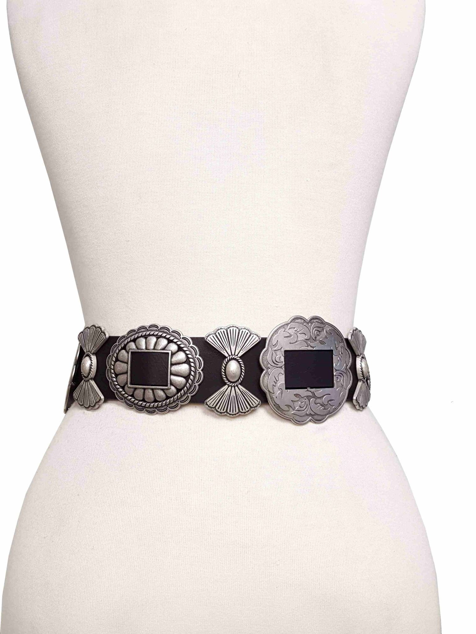 Fully Packed Concho Wide - Width Western Belt - Cowhide and Conchos