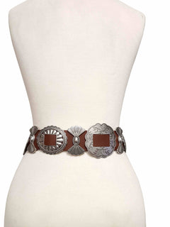 Fully Packed Concho Wide - Width Western Belt - Cowhide and Conchos