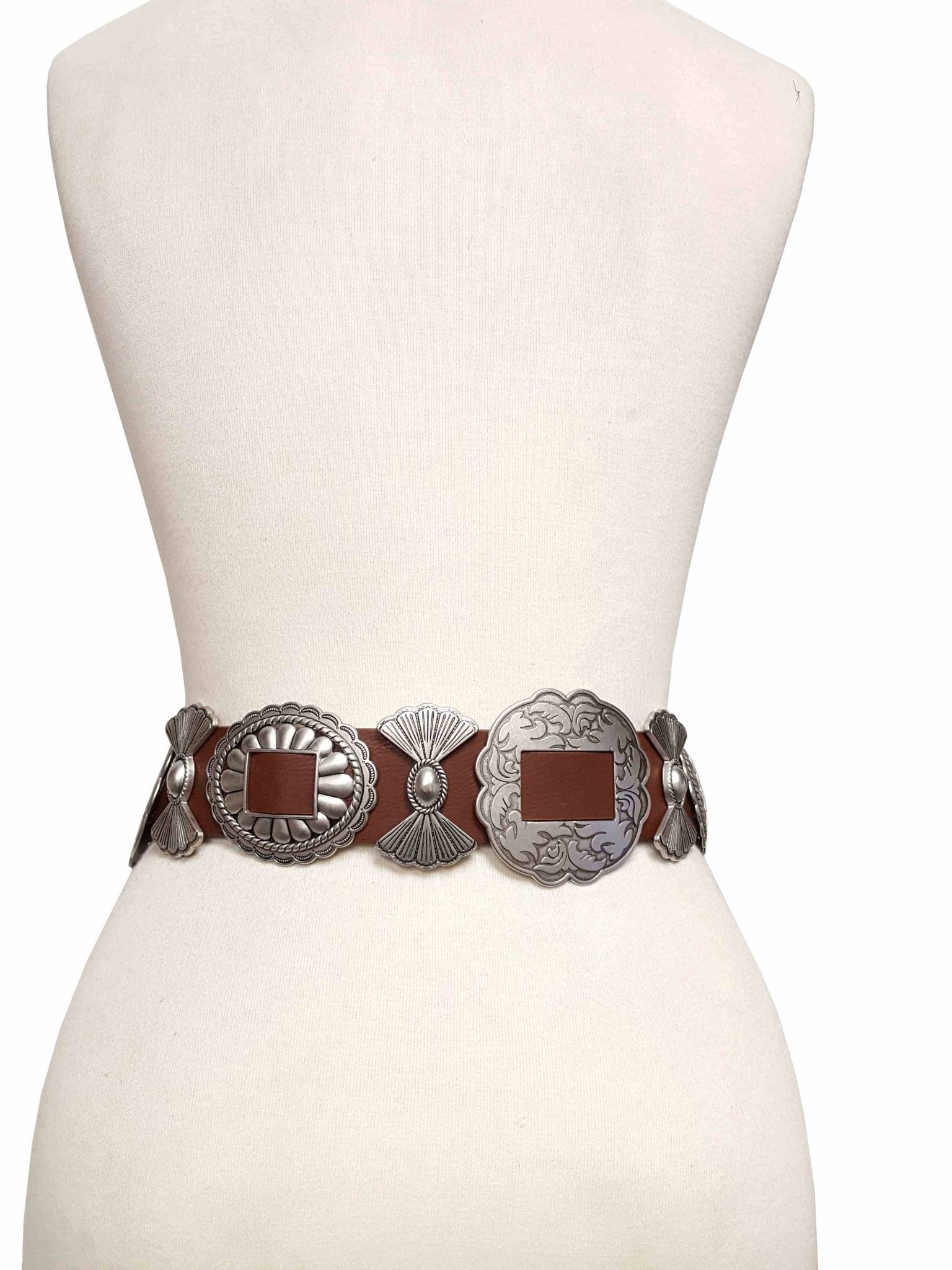 Fully Packed Concho Wide - Width Western Belt - Cowhide and Conchos