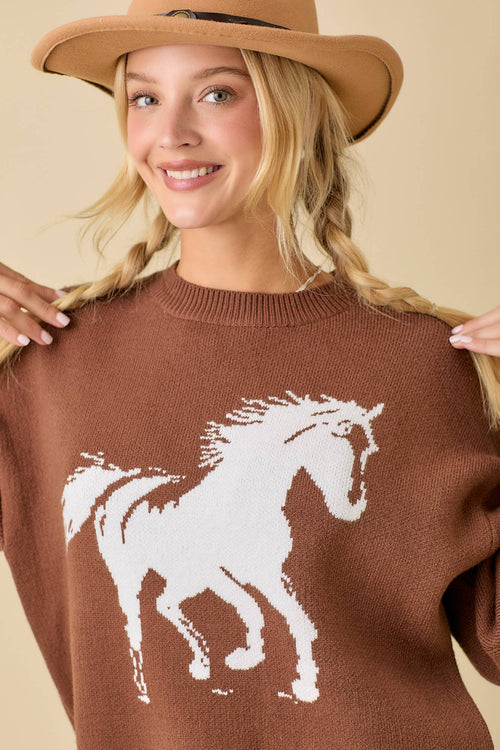Gallop Sweater - Cowhide and Conchos