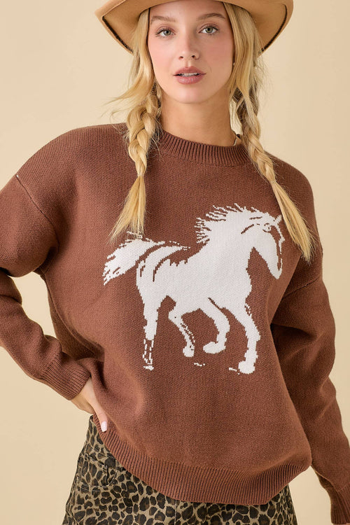 Gallop Sweater - Cowhide and Conchos