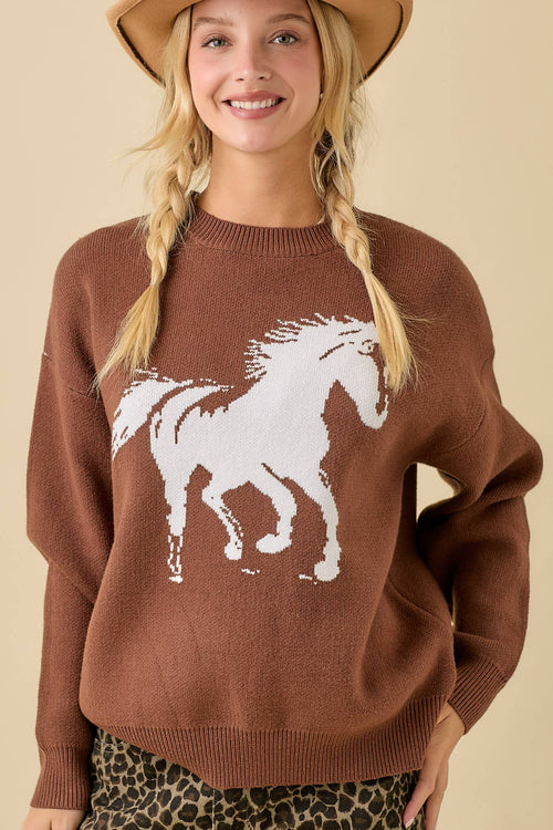 Gallop Sweater - Cowhide and Conchos