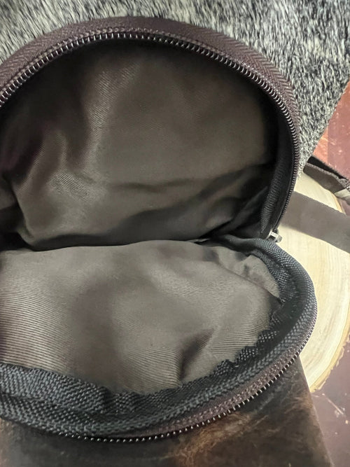 Genuine Hair on Hide Sling Bag - Cowhide and Conchos