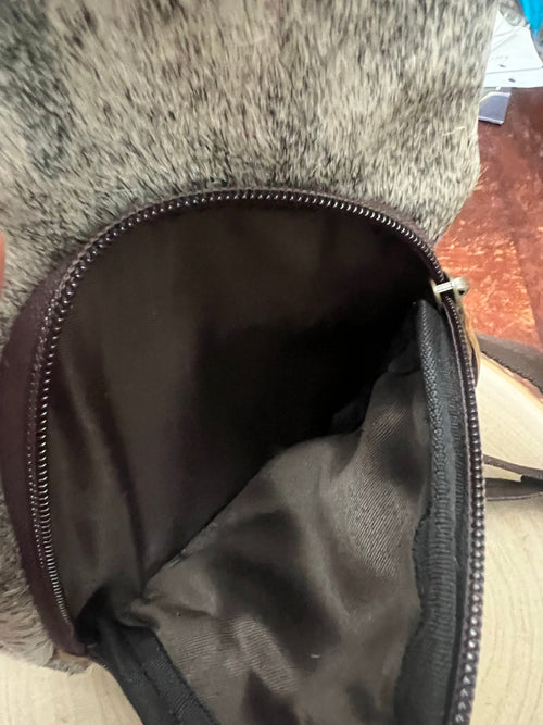 Genuine Hair on Hide Sling Bag - Cowhide and Conchos