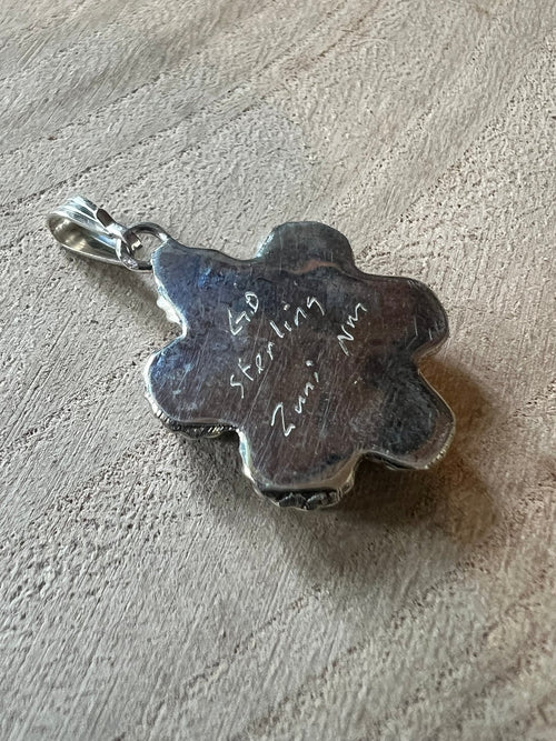 Gina Dosedo Onyx & Sterling Silver Pendant - Cowhide and Conchos