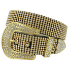 Gold Western Rhinestone belt - Cowhide and Conchos
