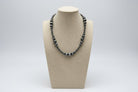 Graduated Faux Sterling Pearl Necklace - 18 inch - Cowhide and Conchos