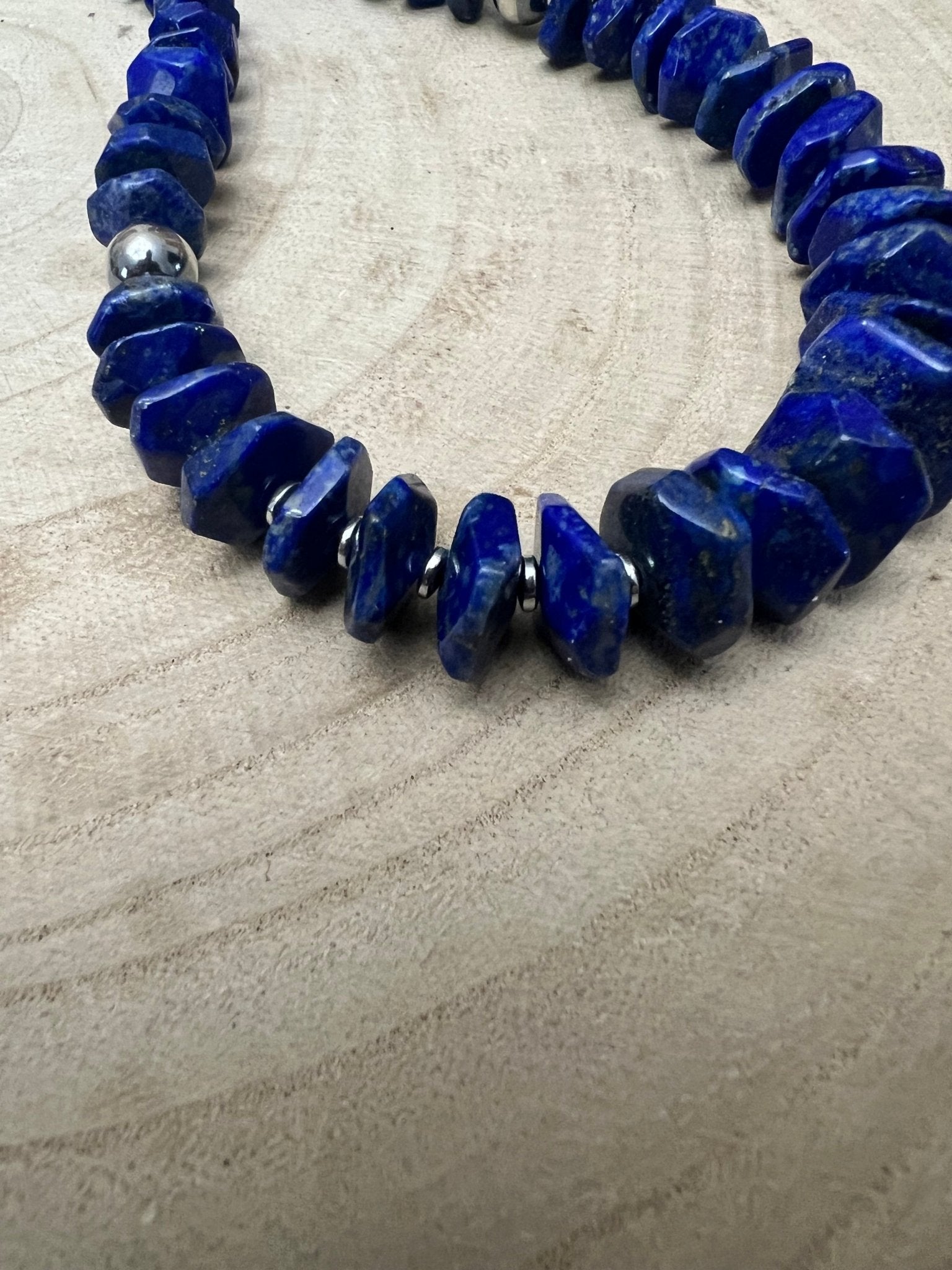Graduated Lapis Necklace – 23 inch - Cowhide and Conchos
