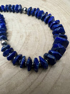 Graduated Lapis Necklace – 23 inch - Cowhide and Conchos