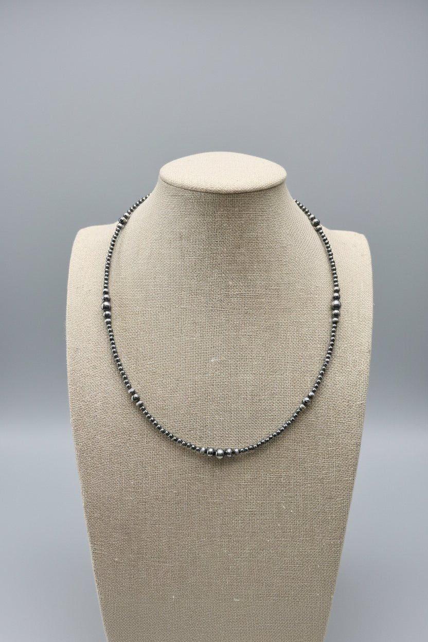 Graduated Sterling Pearl Necklace — 18 inch (3-5-6mm) - Cowhide and Conchos
