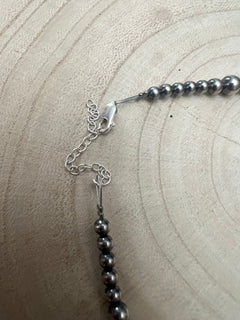 Graduated Sterling Silver Pearl Choker - 15 inch - Top Seller - Cowhide and Conchos