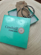 Graduated Sterling Silver Pearl Hoops - Cowhide and Conchos