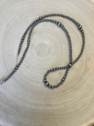 Graduated Sterling Silver Pearls Hoop necklace - 23 inch - Cowhide and Conchos