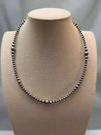 Graduated Sterling Silver Pearls necklace  - 18 inch - Very popular - Cowhide and Conchos