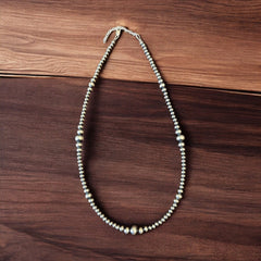 Graduated Sterling Silver Pearls necklace  - 18 inch - Very popular - Cowhide and Conchos