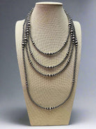 Graduated Sterling Silver Pearls necklace  - 18 inch - Very popular - Cowhide and Conchos