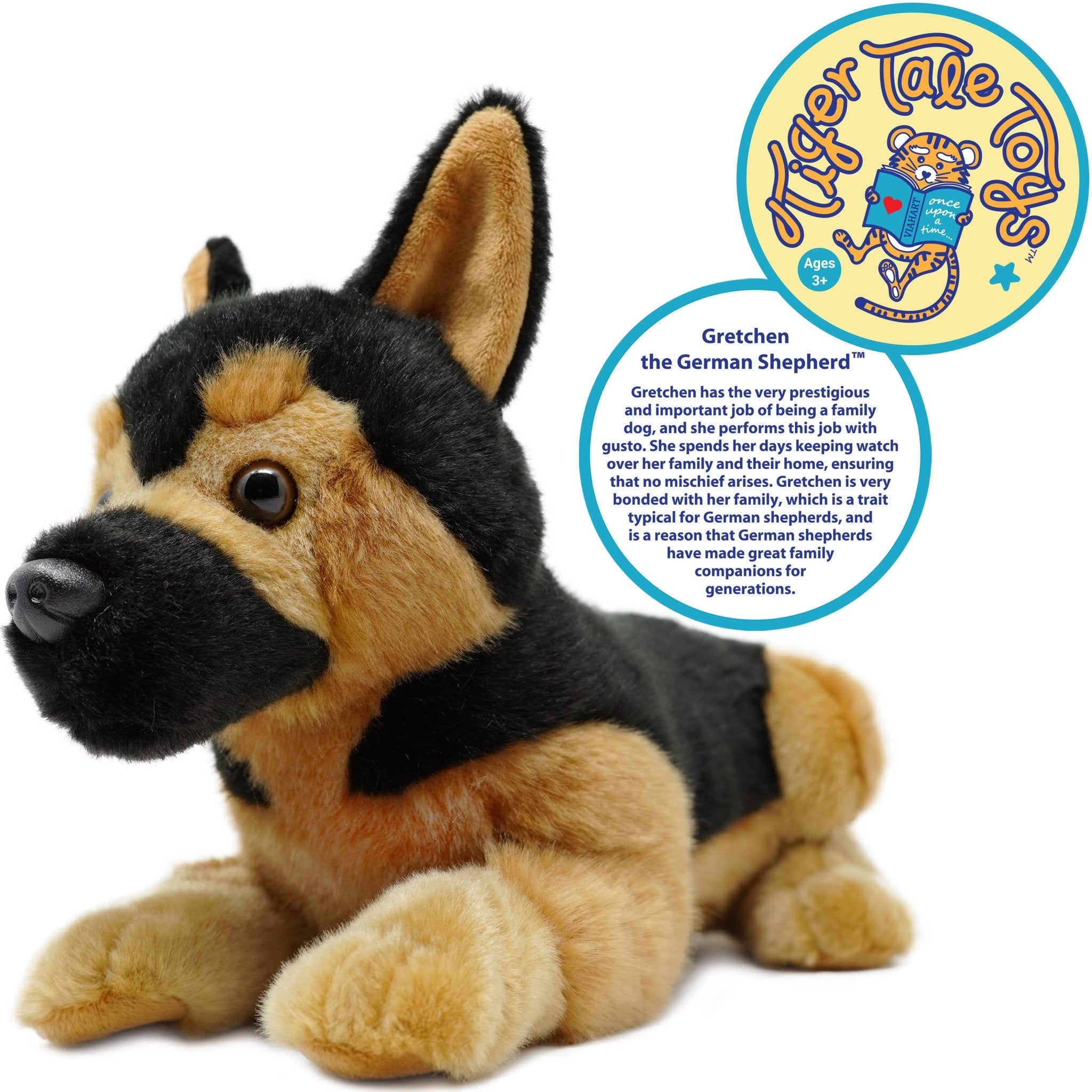 Gretchen The German Shepherd | 13 Inch Stuffed Animal Plush - Cowhide and Conchos