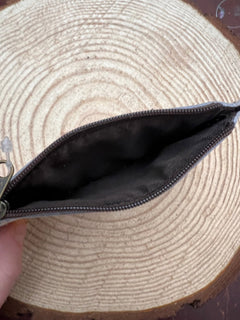 Hair on Hide Coin Purse - Brown and White - Cowhide and Conchos