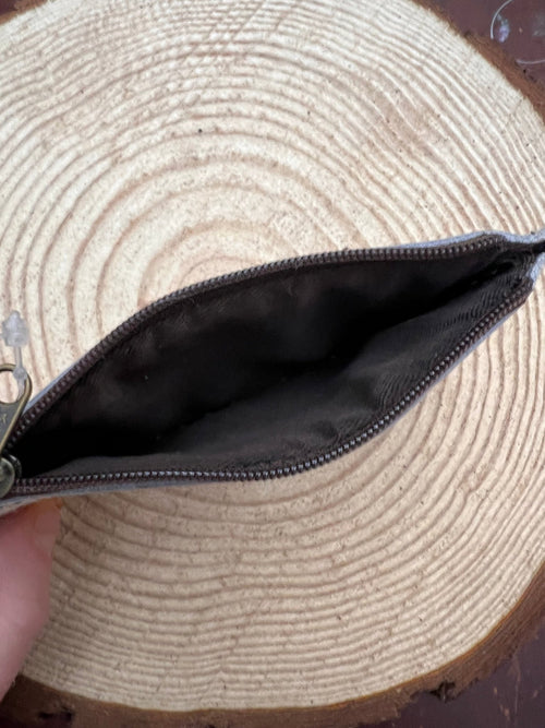 Hair on Hide Coin Purse - Brown and White - Cowhide and Conchos