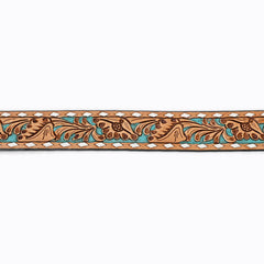 Hand Tooled Leather Belt - 32, 36, 40, and 44 inch sizes - Cowhide and Conchos