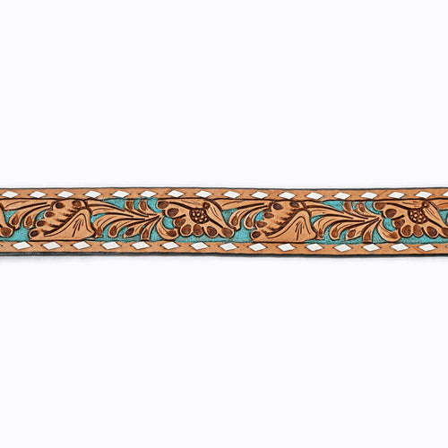 Hand Tooled Leather Belt - 32, 36, 40, and 44 inch sizes - Cowhide and Conchos