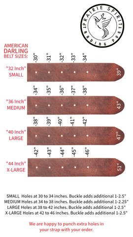 Hand Tooled Leather Belt - 32, 36, 40, and 44 inch sizes - Cowhide and Conchos