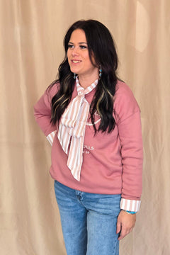 He Owns the Cattle Graphic Sweatshirt - Cowhide and Conchos