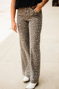 Hidden Cheetah Comfort Flares - Cowhide and Conchos