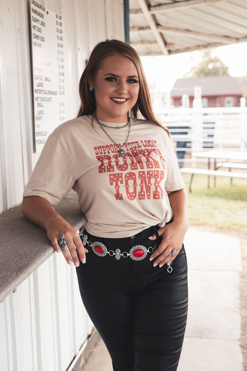 High Waist Black Coated Super Bell Pant - Cowhide and Conchos