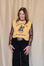 Hold your Horses Muscle Tank - Cowhide and Conchos