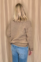 Horse Jacquard Long Long Sleeve Knit Sweater - Tan or Charcoal - Cowhide and Conchos