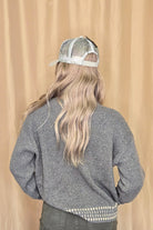 Horse Jacquard Long Long Sleeve Knit Sweater - Tan or Charcoal - Cowhide and Conchos
