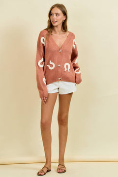 Horseshoe Cardigan - Cowhide and Conchos