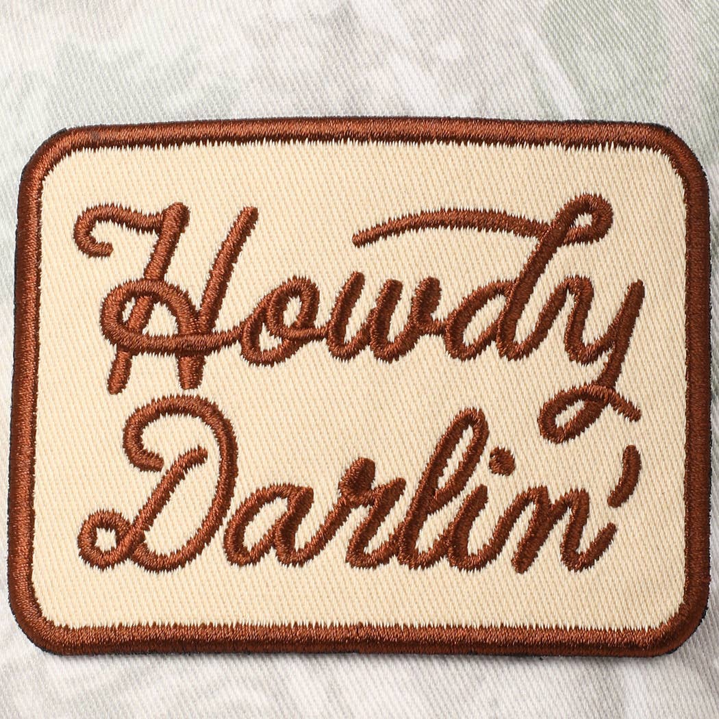 Howdy Darlin' Embroidery Patch Camo Trucker Hat - Cowhide and Conchos