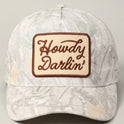 Howdy Darlin' Embroidery Patch Camo Trucker Hat - Cowhide and Conchos