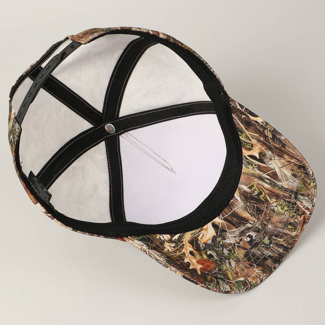 Howdy Darlin' Embroidery Patch Camo Trucker Hat - Cowhide and Conchos
