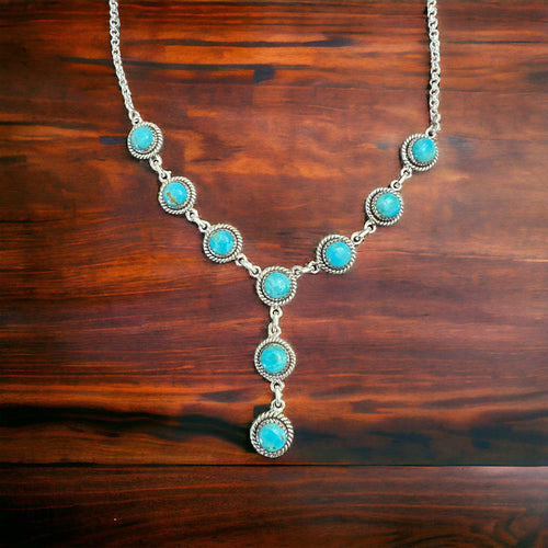 Kingman Turquoise Lariat Necklace