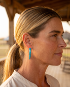 Zuni silversmith Terrance Panteah's hallmarked sterling silver tapered turquoise earrings from Cowhide & Conchos — quiet western elegance.