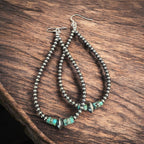 3 mm Sterling Silver Pearls earrings teardrop with turquoise