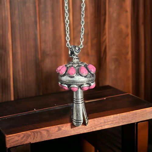 Pink Squash Blossom Necklace