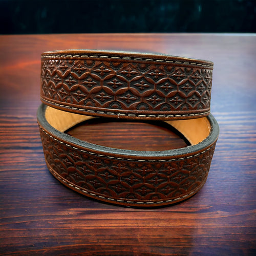 Hand Tooled Leather Belt - Will fit a 30 - 33 inch waist.