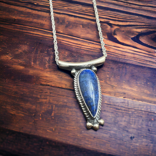 Sharon McCarthy Lapis & Sterling Silver Necklace