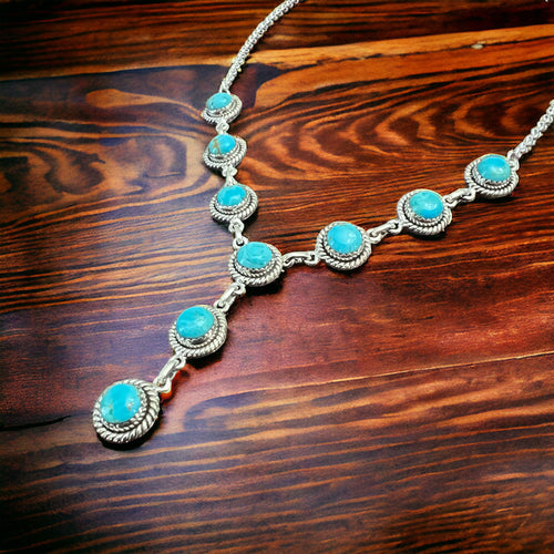 Kingman Turquoise Lariat Necklace