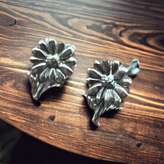 Flower post earrings in sterling silver